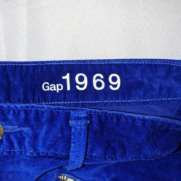 Gap 1969 Always Skinny Cobalt Blue Velvet Pants - Picture 5 of 5